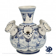 Kleine Tulpenvaas Molenlandschap detail - Handgeschilderd Delfts Blauw