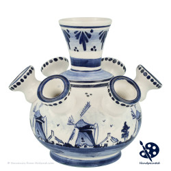 Small Tulip Vase Windmill v1 Landscape - Handpainted Delftware