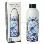 Waterbottle RVS Delft Blue Windmill