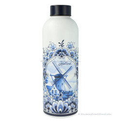 Waterbottle RVS Delft Blue Windmill