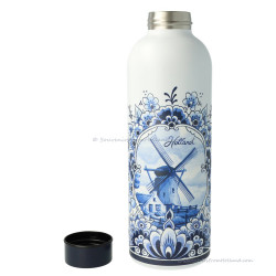 Waterbottle RVS Delft Blue Windmill