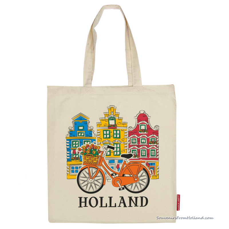 Cotton Shopper Holland Orange Bike - Shopping Bag