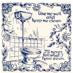 Spreuk Keep me clean - Tegel 15x15cm
