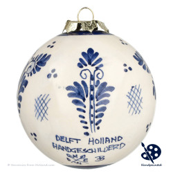 X-mas Ball Windmill A 8cm - Handpainted Delft Blue
