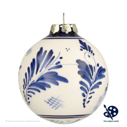 Kerstbal Windmolen 6,5cm - Handgeschilderd Delfts Blauw