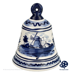 Christmas bell open scene 12cm - Hand-painted Delft Blue