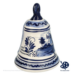 Christmas bell open scene 12cm - Hand-painted Delft Blue