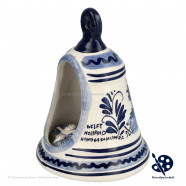 Christmas bell open scene 12cm - Hand-painted Delft Blue