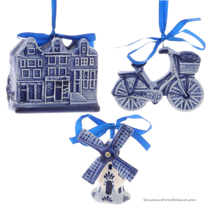Set of 3 Typical Holland - X-mas Figurine Delft Blue