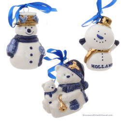 Set of 3 Cheerful figures - X-mas Figurine Delft Blue