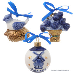 Set of 3 Golden figures - X-mas Figurine Delft Blue