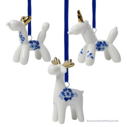 Set of 3 Ballon Figures Gold - X-mas Figurine Delft Blue