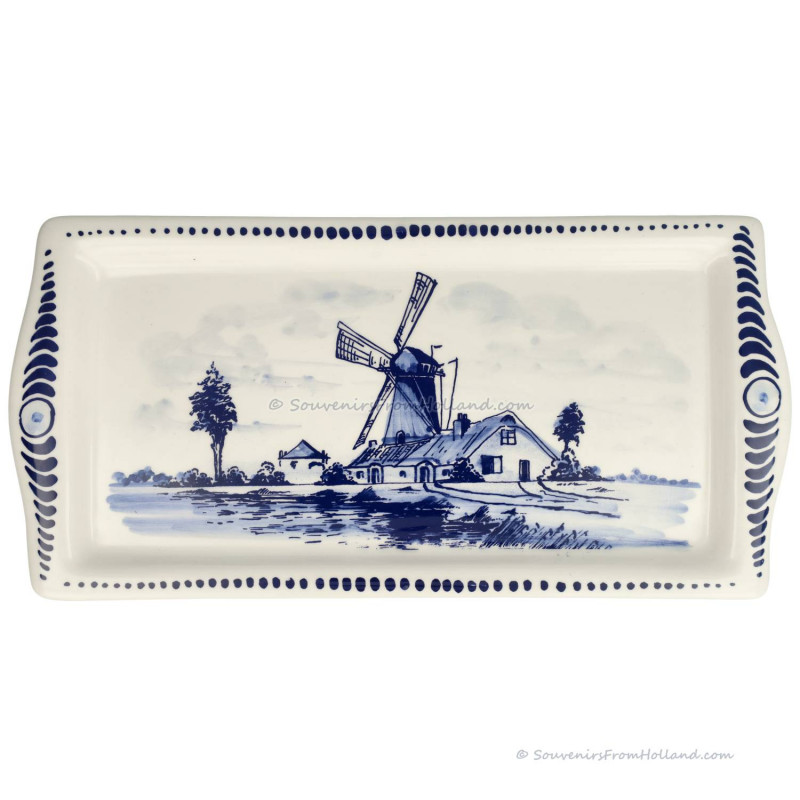 Cake dish Windmill landscape 29.5cm Delftware