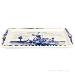 Cake dish Windmill landscape 29.5cm Delftware