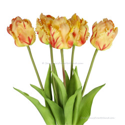 Parrot tulips Estella Rijnveld 40cm - Bunch of 5 artificial tulips