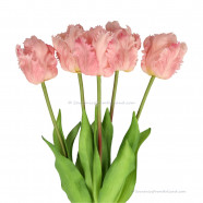 Parrot tulips pink 40cm - Bunch of 5 artificial tulips