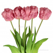 Parrot tulips lilac 40cm - Bunch of 5 artificial tulips