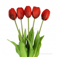 Single tulips red 40cm - Bunch of 5 artifical tulips