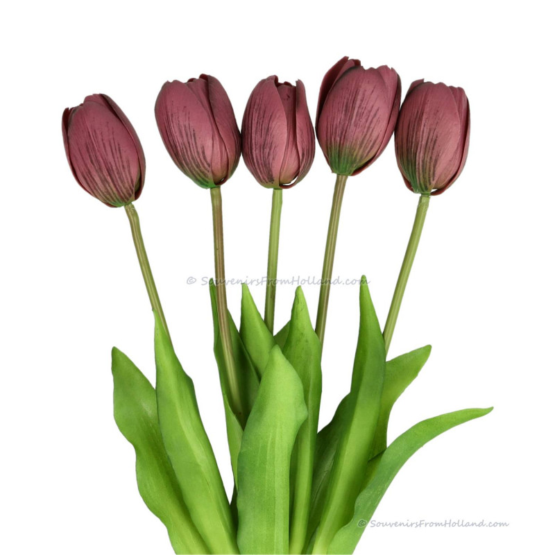 Single tulips purple 40cm - Bunch of 5 artificial tulips