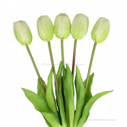Single tulips white 40cm - Bunch of 5 artificial tulips