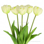 Double tulips white 40cm - Bunch of 5 artificial tulips