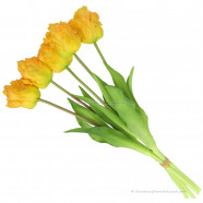 Parrot tulips yellow 40cm - Bunch of 5 artificial tulips