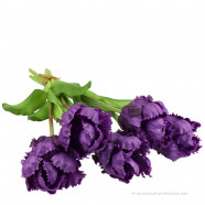 Parrot tulips purple 40cm - Bunch of 5 artificial tulips