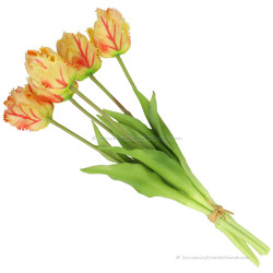 Parrot tulips Estella Rijnveld 40cm - Bunch of 5 artificial tulips