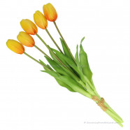 Enkele tulpen geel 40cm - Bos van kunst 5 tulpen