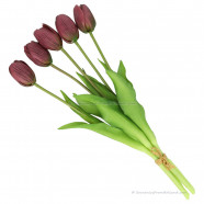 Single tulips purple 40cm - Bunch of 5 artificial tulips