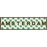 Auto Bumper Stickers Amsterdam Cannabis Blad