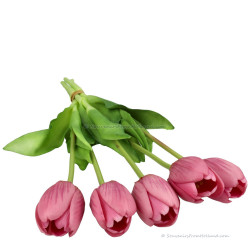 Single tulips lilac 40cm - Bunch of 5 artificial tulips