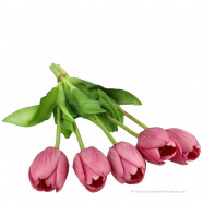 Single tulips lilac 40cm - Bunch of 5 artificial tulips