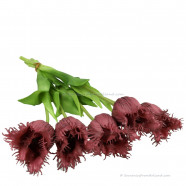 Fringed tulips purple 45cm - Bunch of 5 artificial tulips
