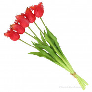 Fringed tulips dark pink 45cm - Bunch of 5 artificial tulips