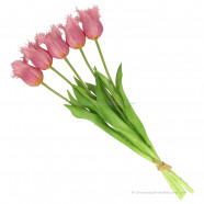 Fringed tulips lilac 45cm - Bunch of 5 artificial tulips