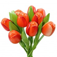Orange - Bunch Wooden Tulips