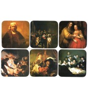 Onderzetters Rembrandt - Kurk Onderzetters - 6 assorti