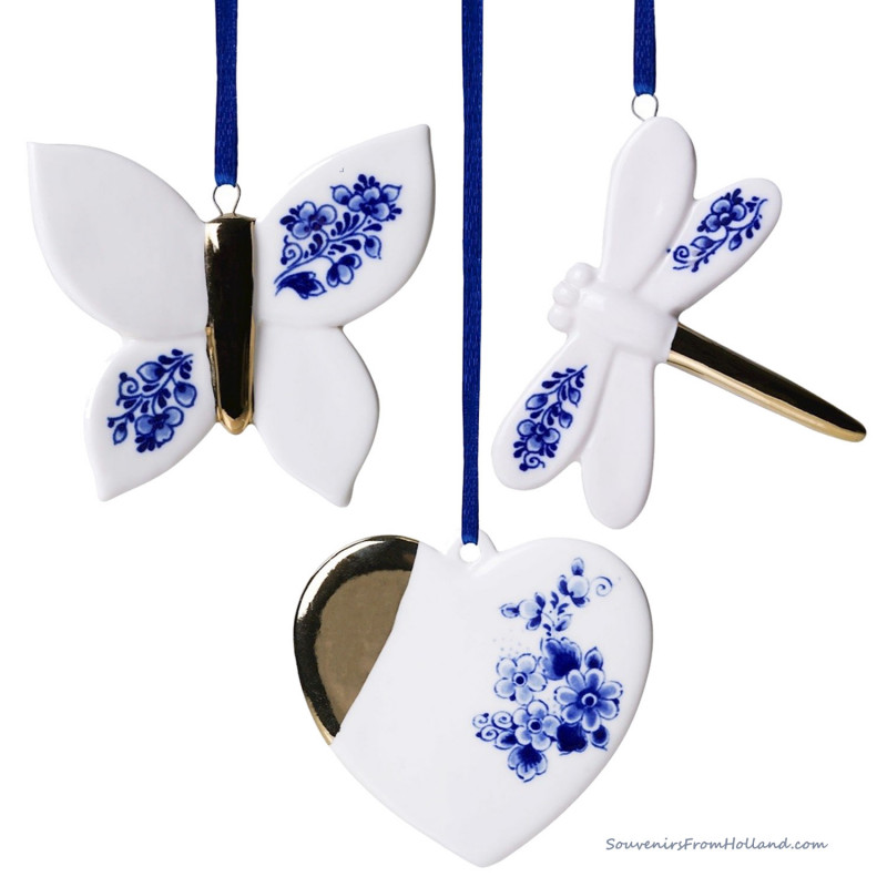 Set of 3 Insects - X-mas Figurine Delft Blue