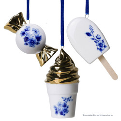 Set van 3 Zoetig A - Kersthangers Delfts Blauw