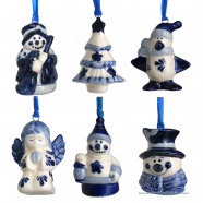 Set of 6 Christmas figures C  - X-mas Figurine Delft Blue