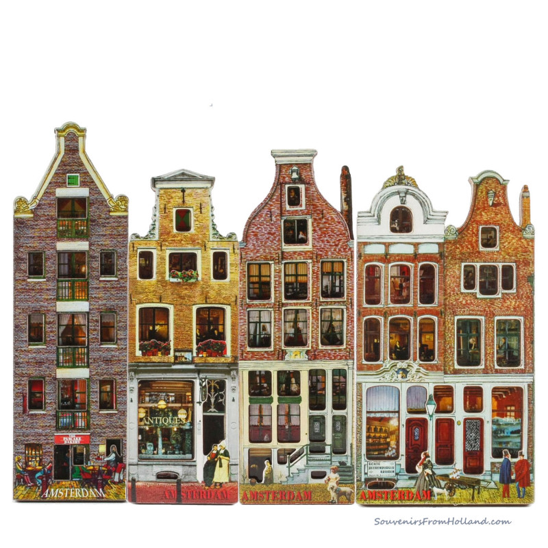 Set of 4 MDF Canalhouses E - Memo magnets