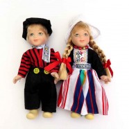Couple - 13cm - Black Traditional Holland Costume