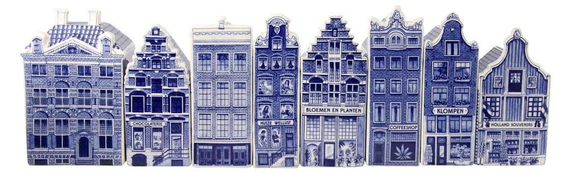 Collection of Delft Blue Canal Houses